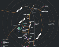 Evos Alchemy's Location Map with highlight location and landmark